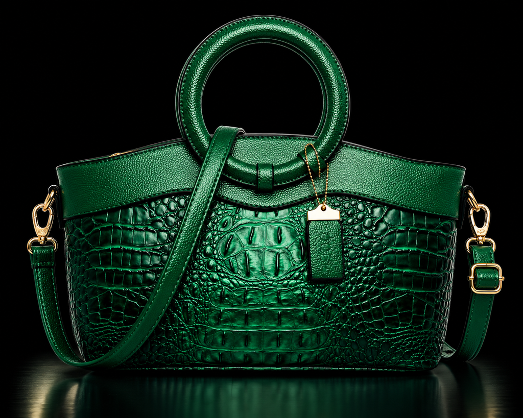 Morelet Cleopatra/Crocodile Pattern Handbag