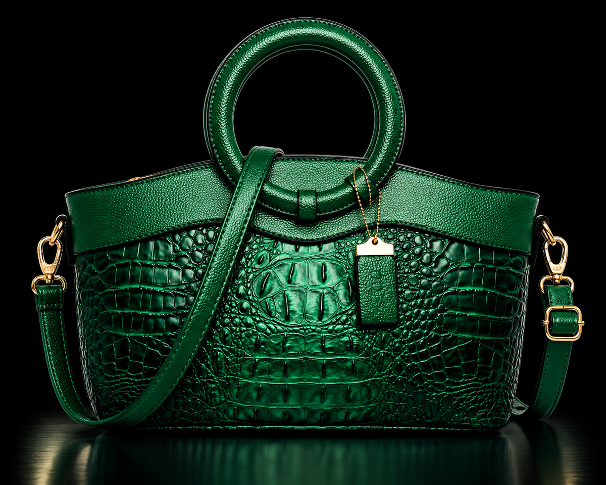 Morelet Cleopatra/Crocodile Pattern Handbag