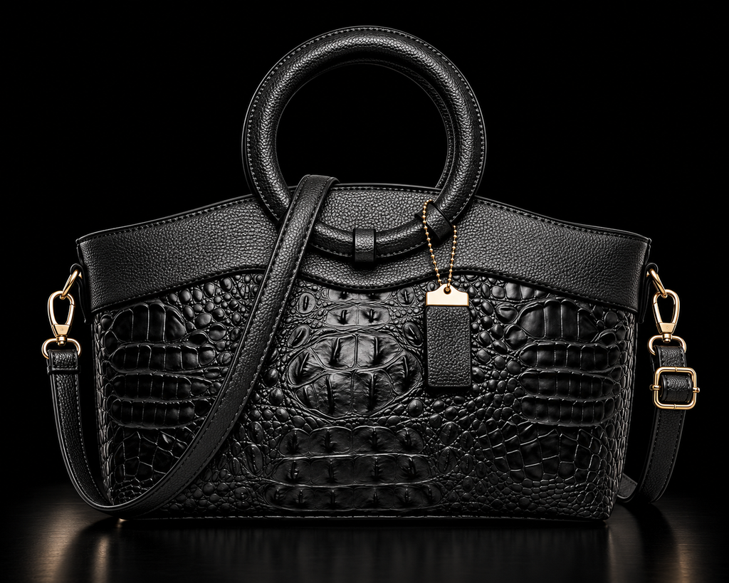 Morelet Cleopatra/Crocodile Pattern Handbag