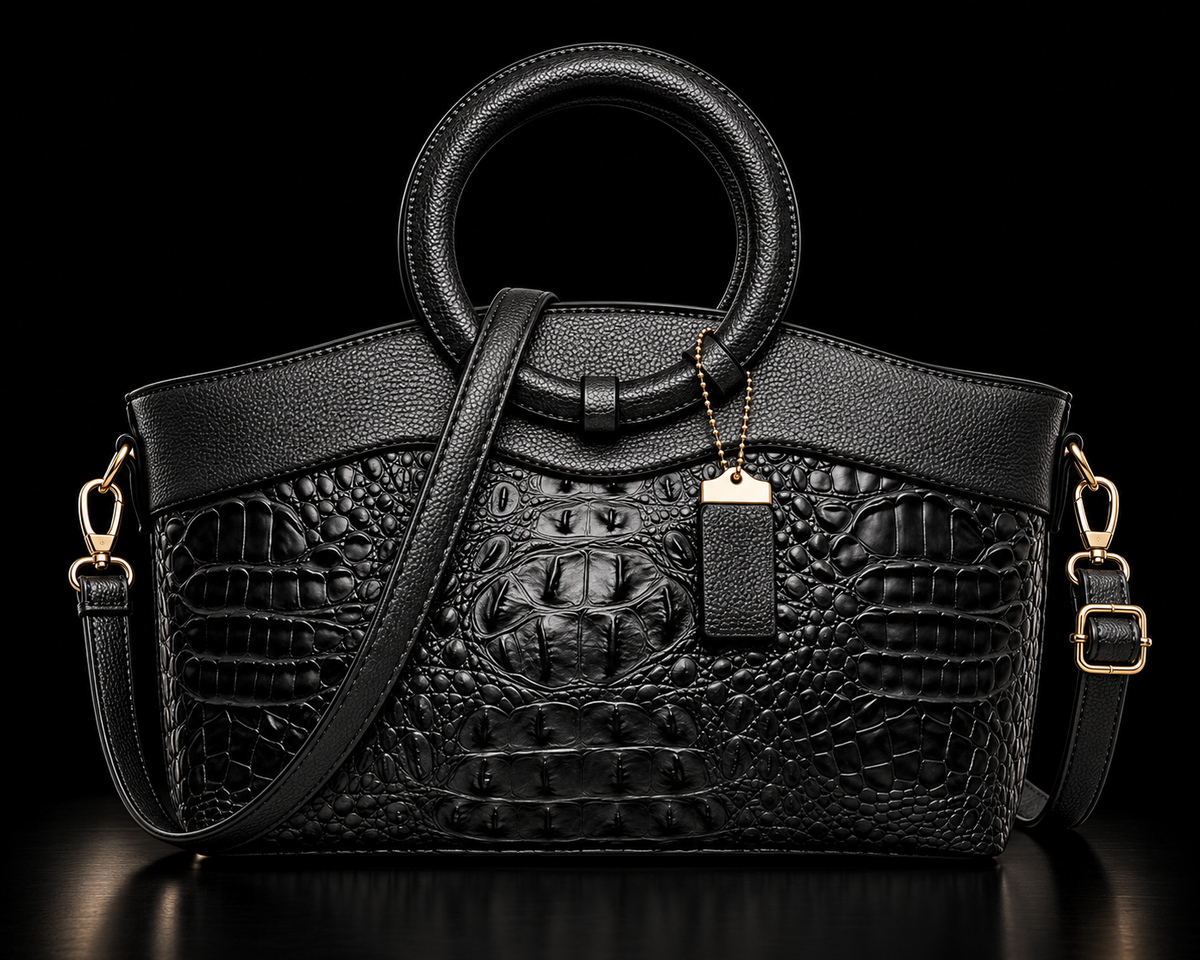 Morelet Cleopatra/Crocodile Pattern Handbag