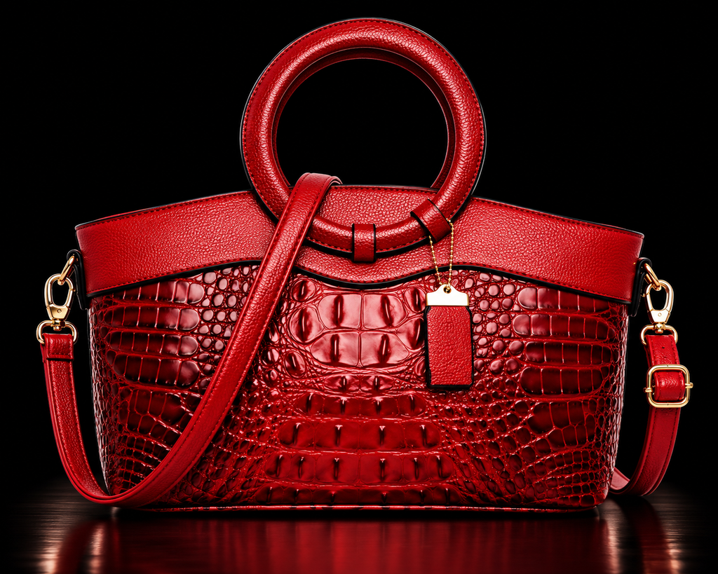 Morelet Cleopatra/Crocodile Pattern Handbag