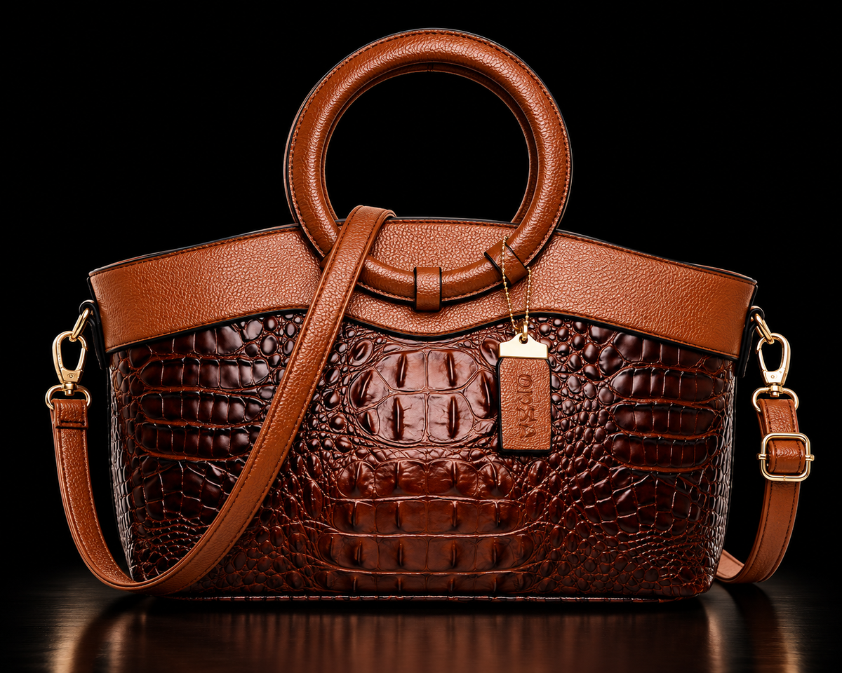 Morelet Cleopatra/Crocodile Pattern Handbag