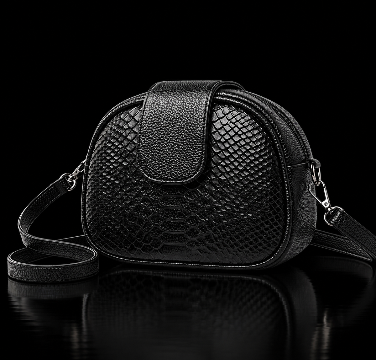 Morelet Luna/ Crocodile-Pattern/ Crossbody Bag
