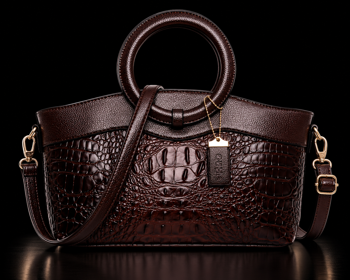 Morelet Cleopatra/Crocodile Pattern Handbag