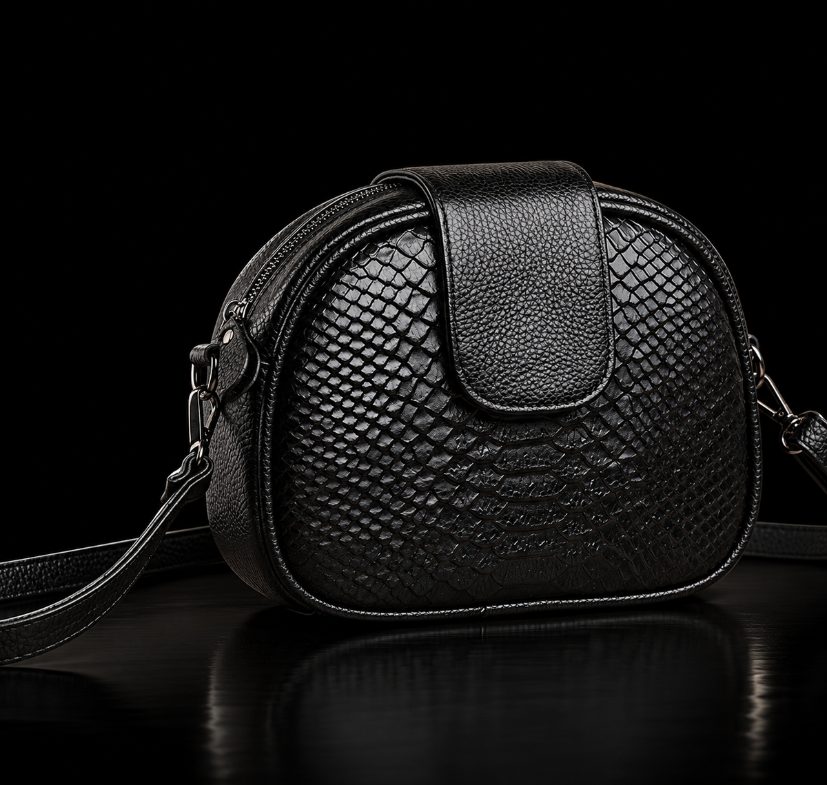 Morelet Luna/ Crocodile-Pattern/ Crossbody Bag